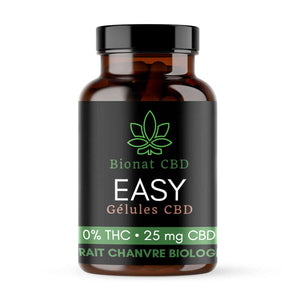 Capsule de CBD biologique (contient de huile 25 mg de cannabidiol)